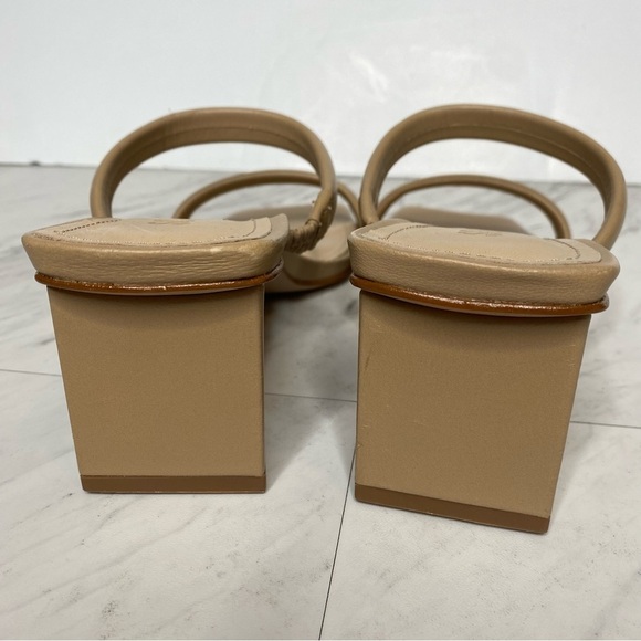 New! Schutz Ully Lo Tan Leather Heeled Sandal 10B - Picture 4 of 13